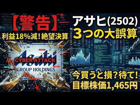 【警告】アサヒGHD(2502)利益18%減！サイバー攻撃で絶望決算？