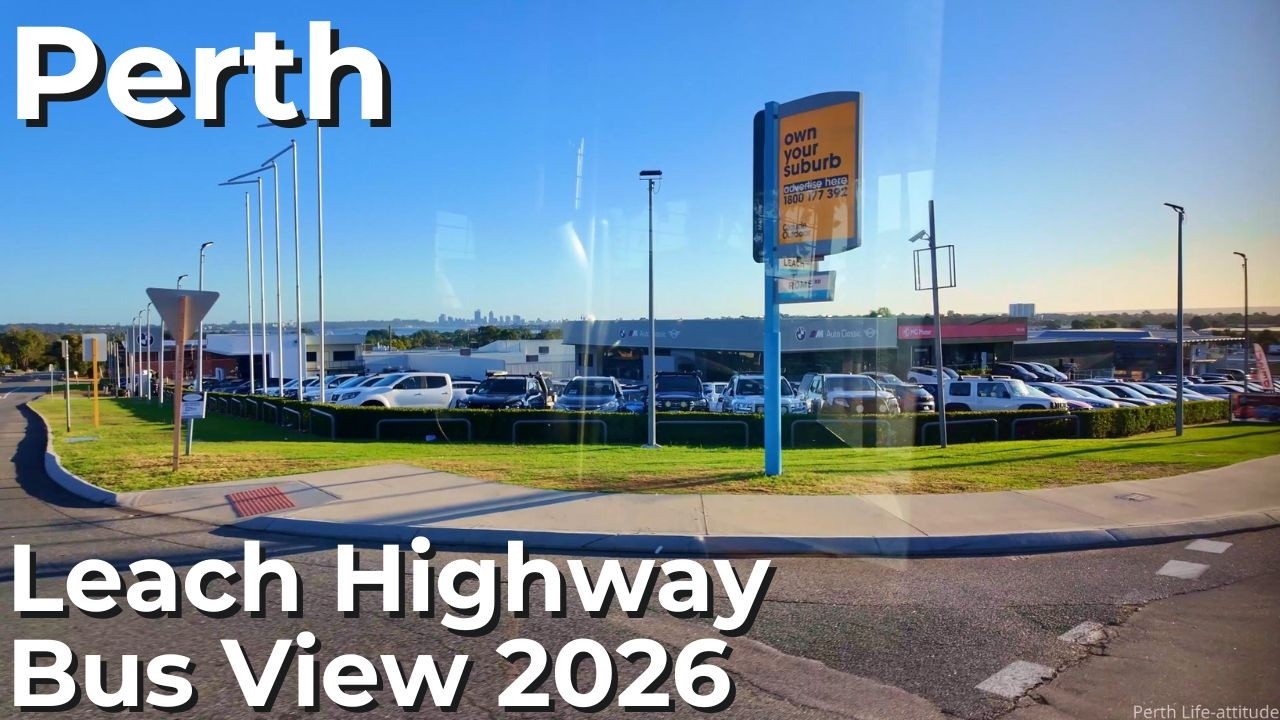 Perth Leach Highway Bus Window View 2026 — Melville to Bull Creek Station Arrival (4K)