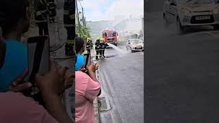 Une Voiture A Pris Feu À Port Mathurin, Rodrigues,