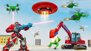 Robot gameplay video 2021  Excavator robot car game video  Robot  transformer android game Part-3