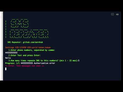 SMS bomber online. Send bulk SMS API script