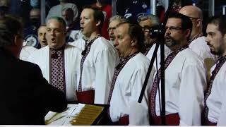 Hoosli Ukrainian Male Chorus Perform Ukrainian National Anthem at NHL Competition.