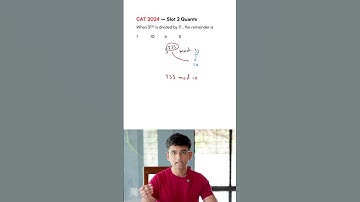 #cat 24 Slot 2 Remainder theorem question