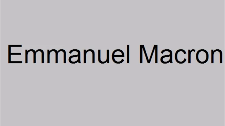 How to pronounce Emmanuel Macron (French native speaker)