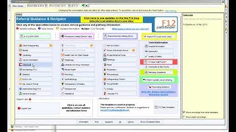 How to use F12 Systm one referral template system for Nottingham
