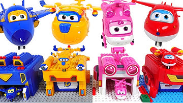 Super Wings! Transform launcher Lego block create play with Tayo! - DuDuPopTOY