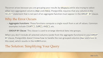 Resolving PostgreSQL Error 42803 in Your Query