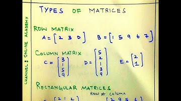 Types of matrices | Online academy | Part 2