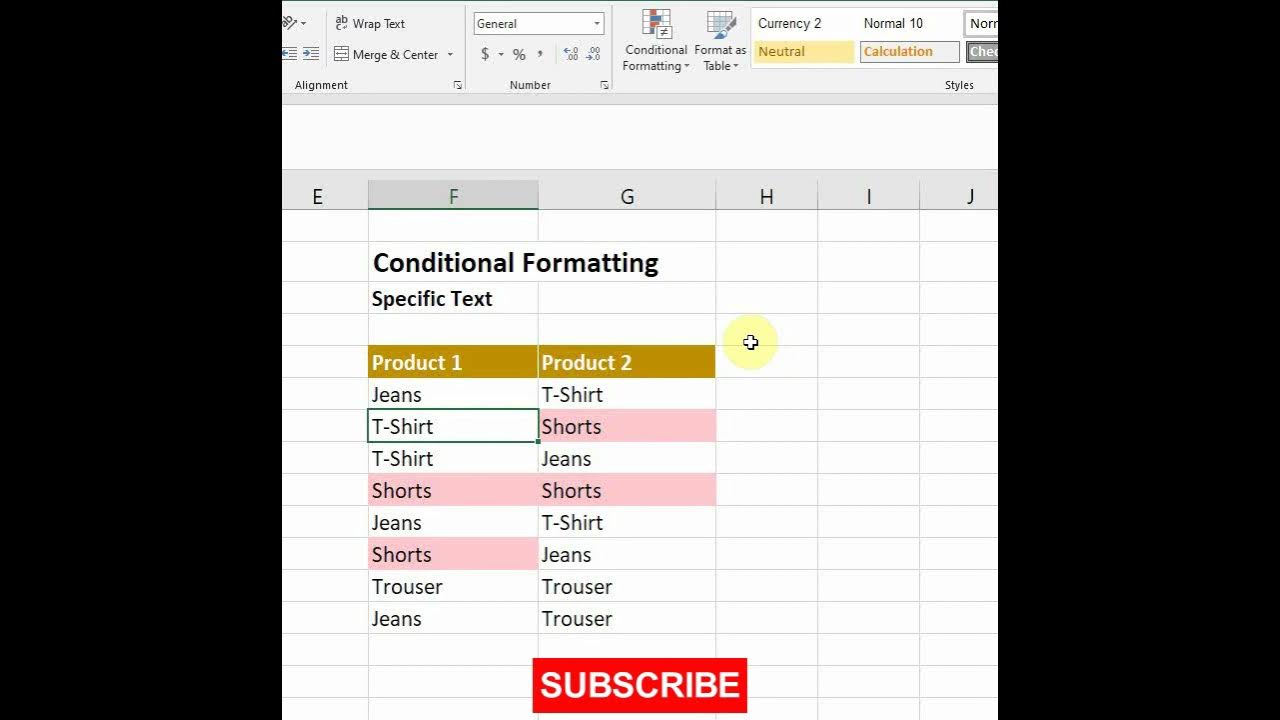 Conditional Formatting in Excel - Formatting - Specific Text Rule - YouTube