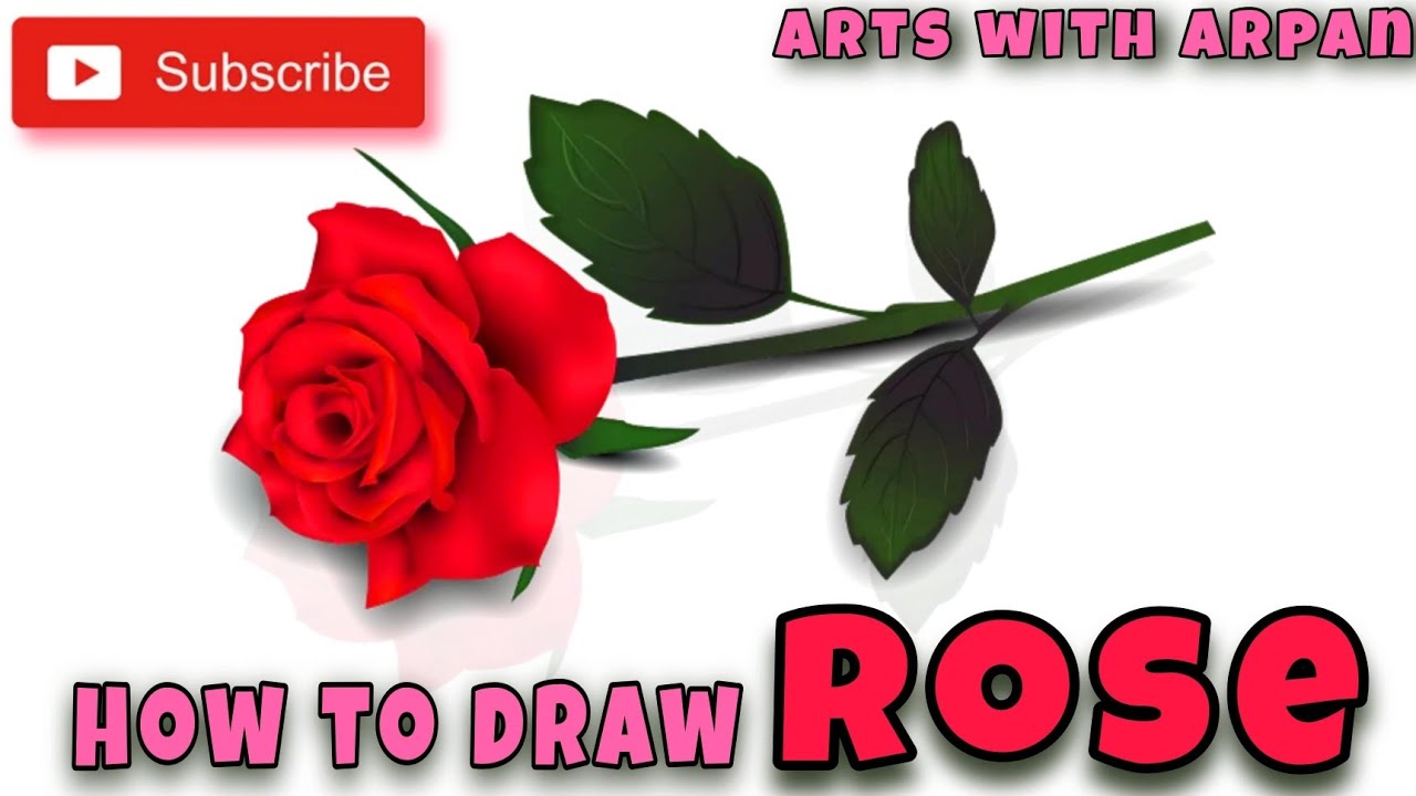 Drawing Rts Beautiful Rose Drawing From Heart | गुलाब का चित्र कैसे बनाए ? Easy ...