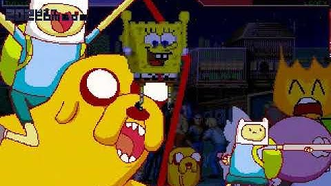 MUGEN Request: Team Spongebob V2 Vs Team Firey (4v4 Simul)