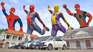 Big Spider Man and Yellow Spiderman Dancing with Big Spiderman Cartoon | Funny Video Music