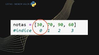 #Python - 09 Menor valor de uma lista e sua posição ( min ) ( index ).