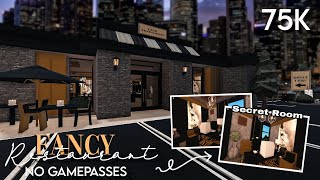 BLOXBURG - No Gamepass Fancy Restaurant Speed Build (secret room   tour)