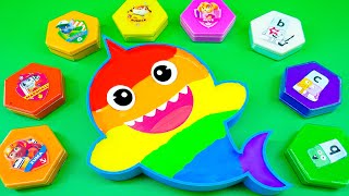 Making Rainbow Baby Shark Bathtub with Mixing SLIME in Dirty Bear Shapes! Satisfying ASMR Videos