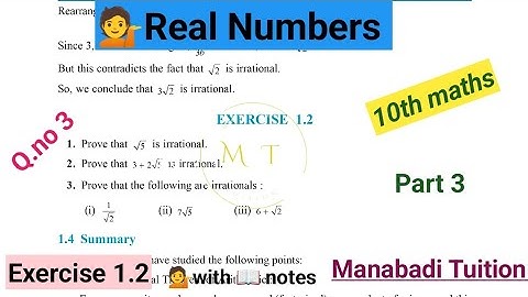 10th class maths |Chapter 1|Real numbers| 💁Exercise 1.2🙋| Q no 3 |part 3|with notes| CBSE| NCERT|