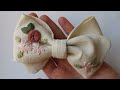 How to make embroidered hair bow. Hair bow tutorial.