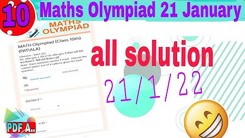 Class 10 Maths Olympiad Test 21 January | Maths Olympiad full solution PSEB #pseb