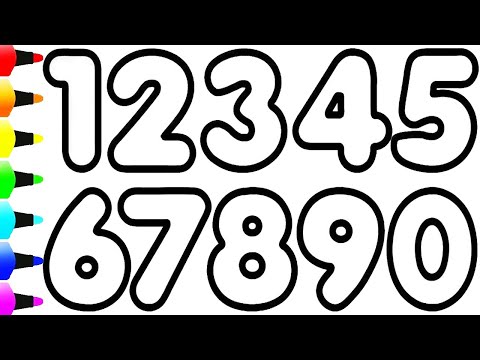 1234567890, Super Easy Drawing, Painting & Coloring Numbers for Kids