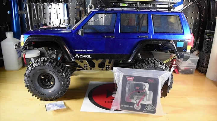 Axial SCX10ii Cherokee Mud Truck Warn Winch Install!