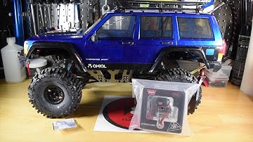 Axial SCX10ii Cherokee Mud Truck Warn Winch Install!