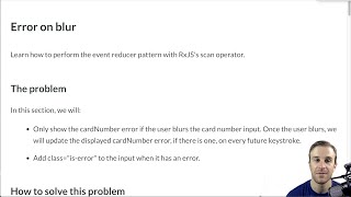 Learn RxJS - Error on blur with scan operator - p7