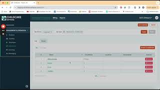 Childcare Software - Adding Classrooms
