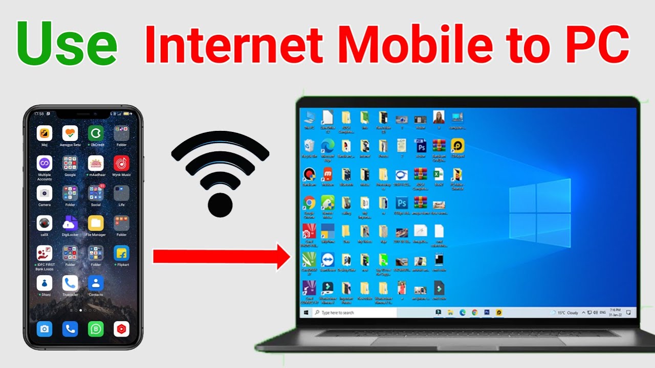 How to connect internet from mobile to pc | Use Internet mobile to pc ...
