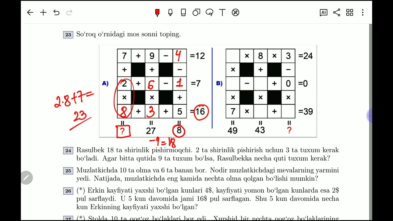 MATEMATIKA 1-KITOB 2-MAVZU I VIDEO DARSLIK(2-QISM) I Yosh iqtidor egalari uchun