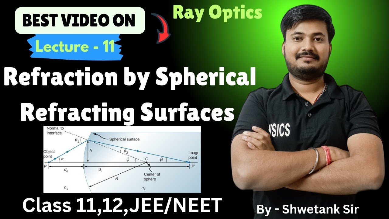 11.Refraction by Spherical Refracting Surfaces | Lens maker Formula | Ray Optics |class 12 