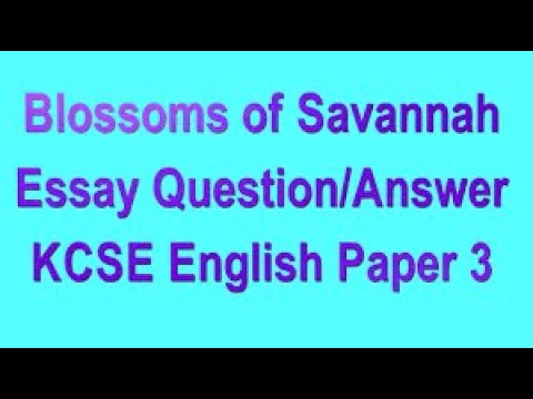 how to answer essay questions in blossoms of the savannah