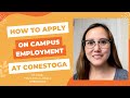 How to apply for oncampus employment