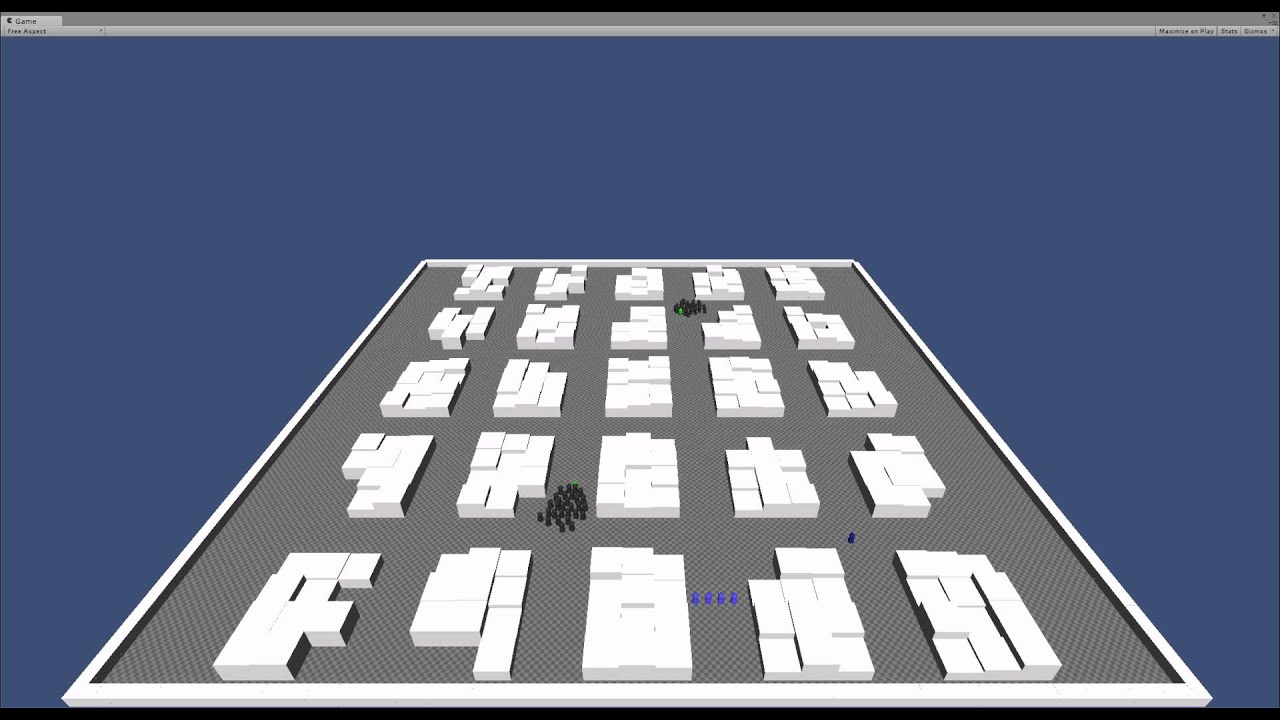 Potential fields prototype Unity - YouTube