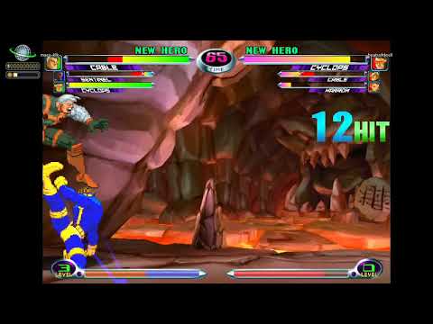 MvC2 Cyclops 63% tag to infinite (instant double jump ver), crossunder reset infinite 091625