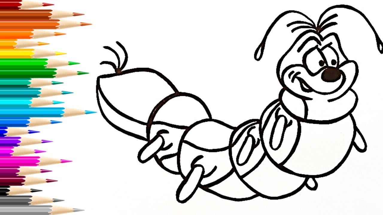 Как нарисовать гусеницу для детей красками