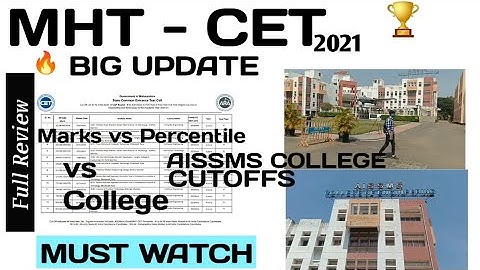 Marks vs percentile vs collage || AISSMS college of engineering full review || Cutoff wise collage