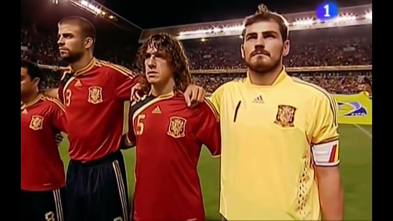 World Cup 2010 qualifiers (European section): Spain - Belgium (national anthem)