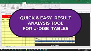 Quick & Easy Result Analysis Tool For U-DISE  Tables