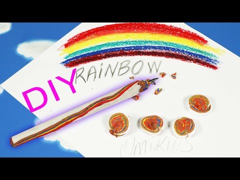 Oyun Hamuru ile Gökkuşağı Rainbow Kalem Yapımı | Nasıl Yapılır | UmiKids