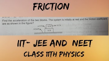 Find the acceleration of the two blocks . The system is initially at rest and the friction coefficie