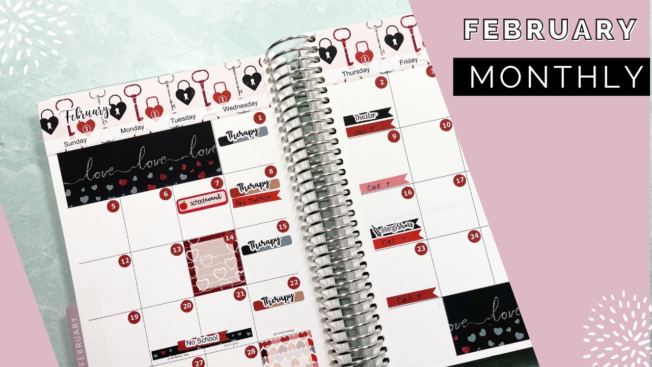 February Plan with Me | Monthly Set Up | Erin Condren | A5 Daily Duo ...
