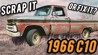 Extremely Rusty 1966 Chevy C10. New Restoration Project or Scrap Metal?