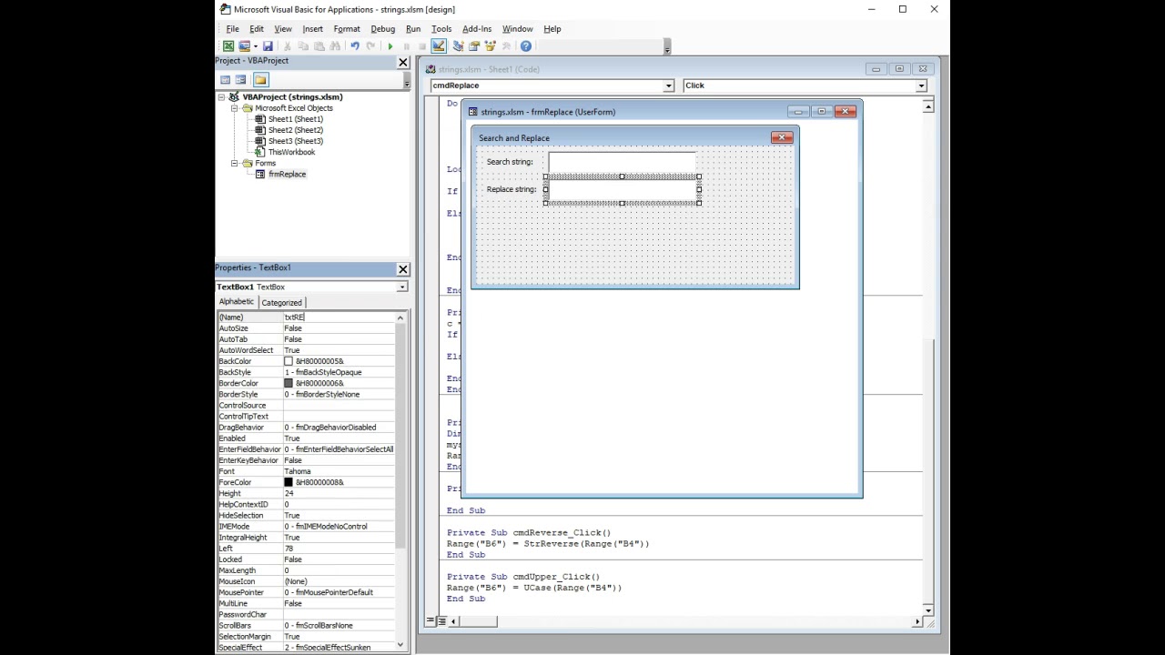User Forms, Pt 1 - String Replace - YouTube