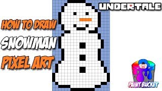 How to Draw Snowman from Undertale - 8-Bit Pixel Art Snowdin Town Christmas Drawing Lesson screenshot 3