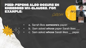 Syntax - Group 1: Pied-pipping and V to T Movement