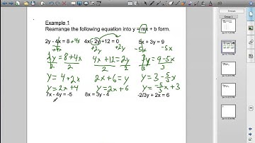 Rearranging Equations into Slope Intercept Form
