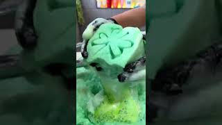 Mint Green Sponge Foam Explosion ASMR 💚🧽 Satisfying Soap & Powder Mixing