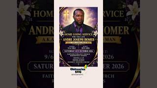 Andri J. Homer | Funeral Announcement #ObituariesSVG #Obituaries #SVG