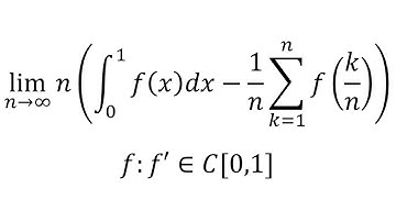 Limit of n(integral from 0 to 1 of f(x)dx-(1/n)sum k from 1 to n of f(k/n))
