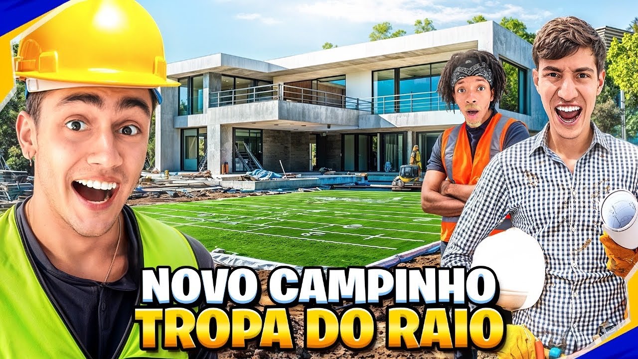 CONSTRUI UM CAMPO DE FUTEBOL DENTRO DA MINHA MANSÃO!!! *ta ficando LINDO